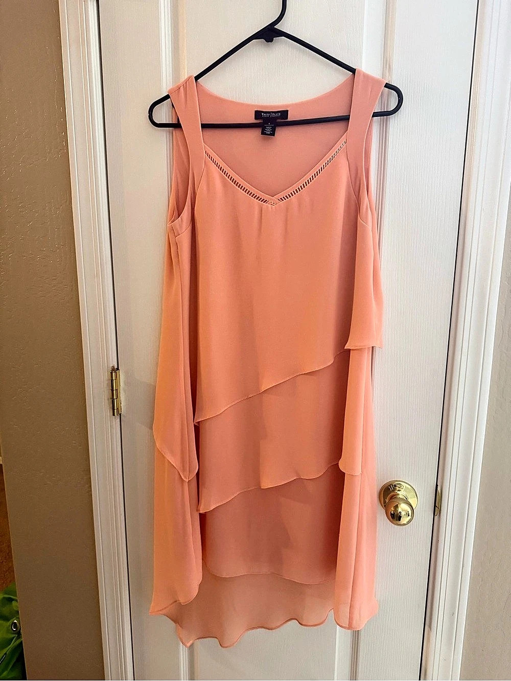 White House Black Market Asymmetrical Layered Dress in Pink Size 4 Like New